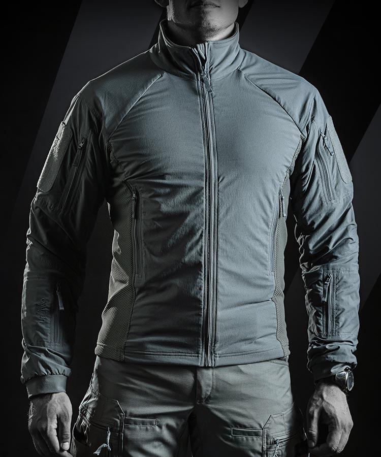 Black tactical outlet softshell jacket